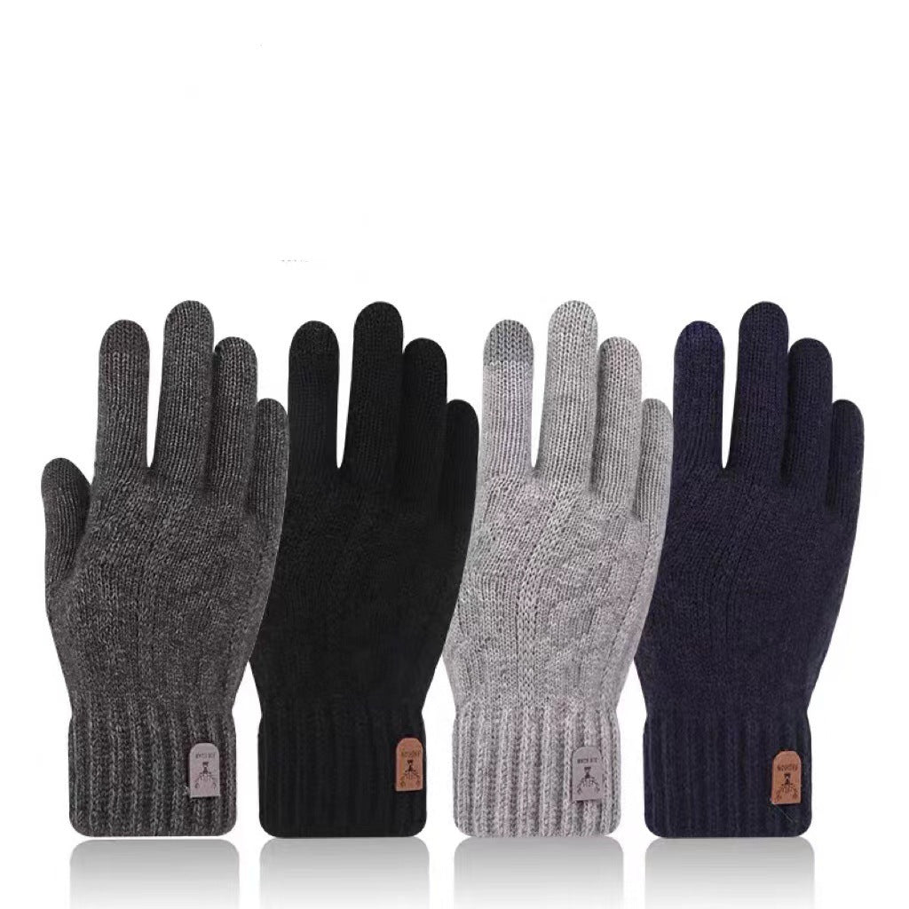 Driving And Riding Cold-proof Woolen Knitted Gloves Man