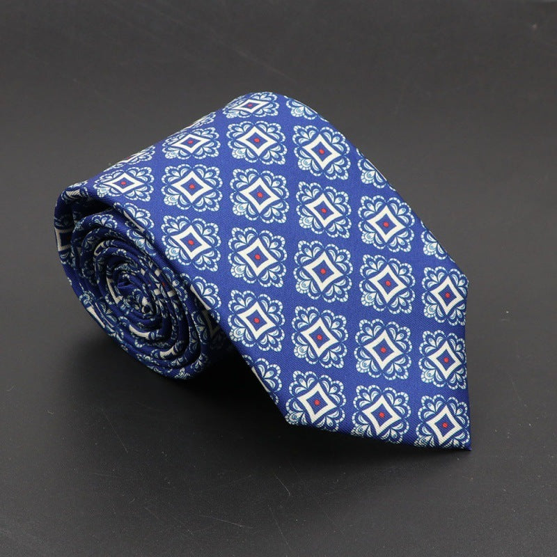 Super Soft Bohemian Silk Ties Men's Fashion 75mm Necktie