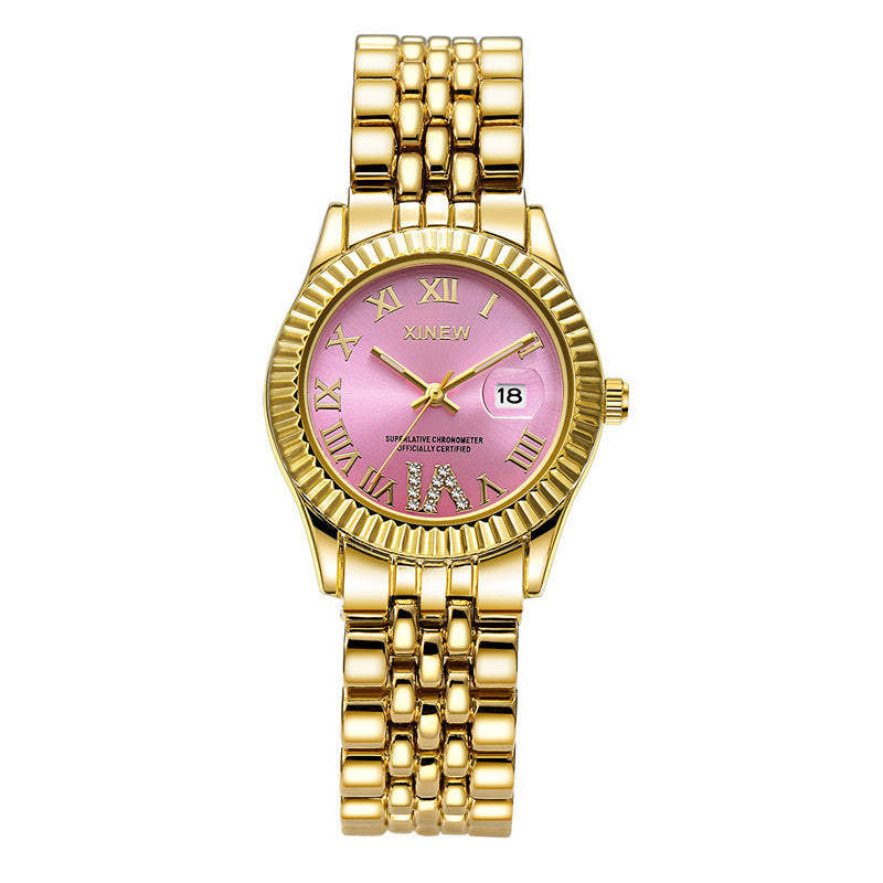 Children's Fashion Casual Alloy Belt Calendar Quartz Watch