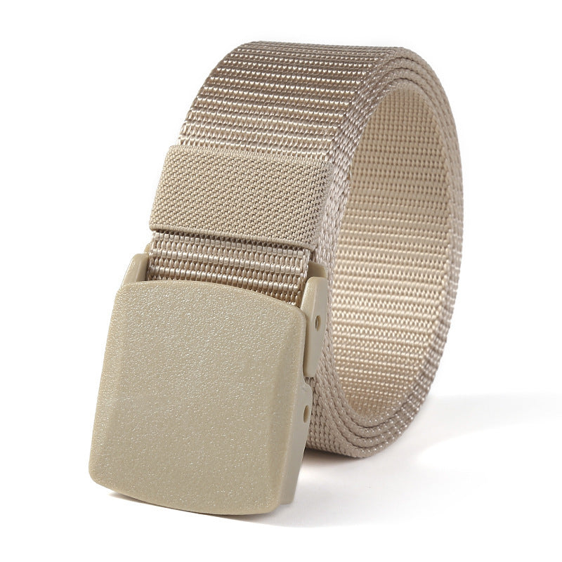 Men's Canvas Belt With Hypoallergenic Metal Plastic Buckle Casual Fabric