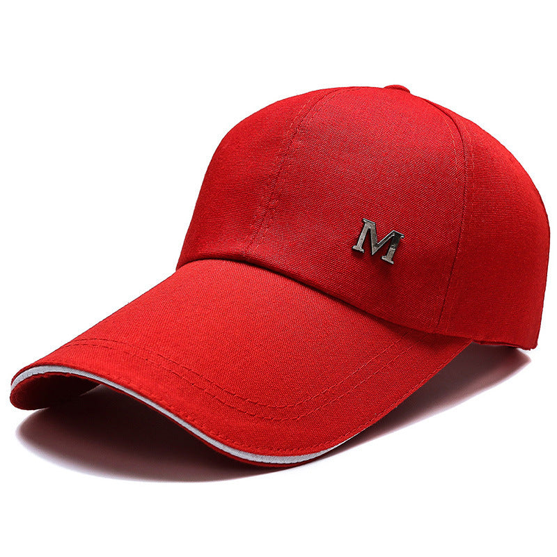 Autumn Simple Stick M Ball Cap Female Outdoor Fishing Lengthened Brim