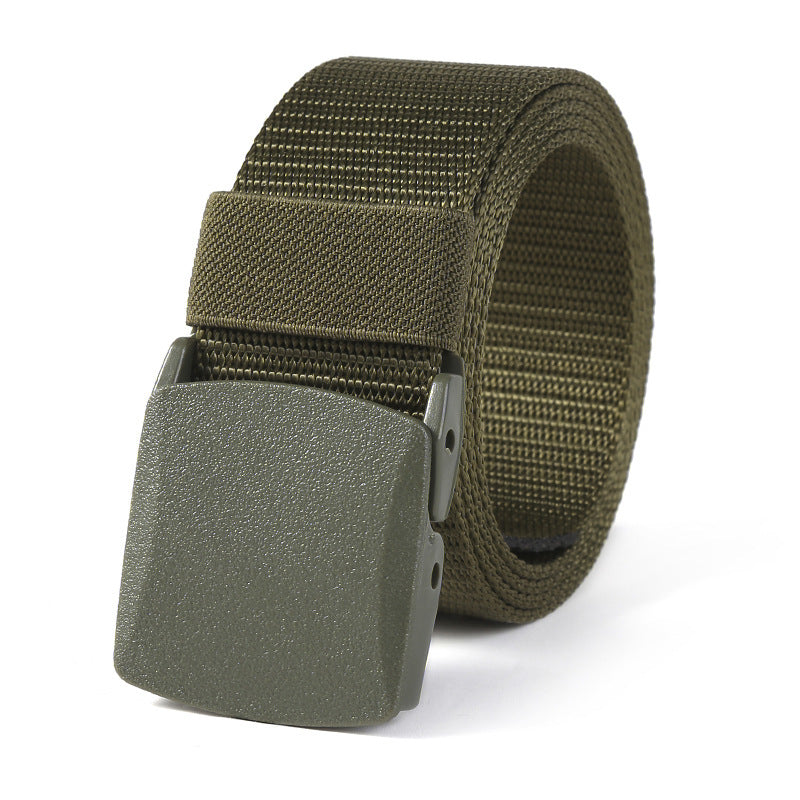 Men's Canvas Belt With Hypoallergenic Metal Plastic Buckle Casual Fabric