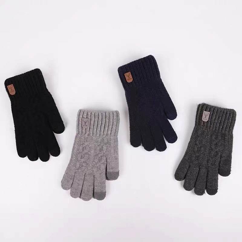 Driving And Riding Cold-proof Woolen Knitted Gloves Man