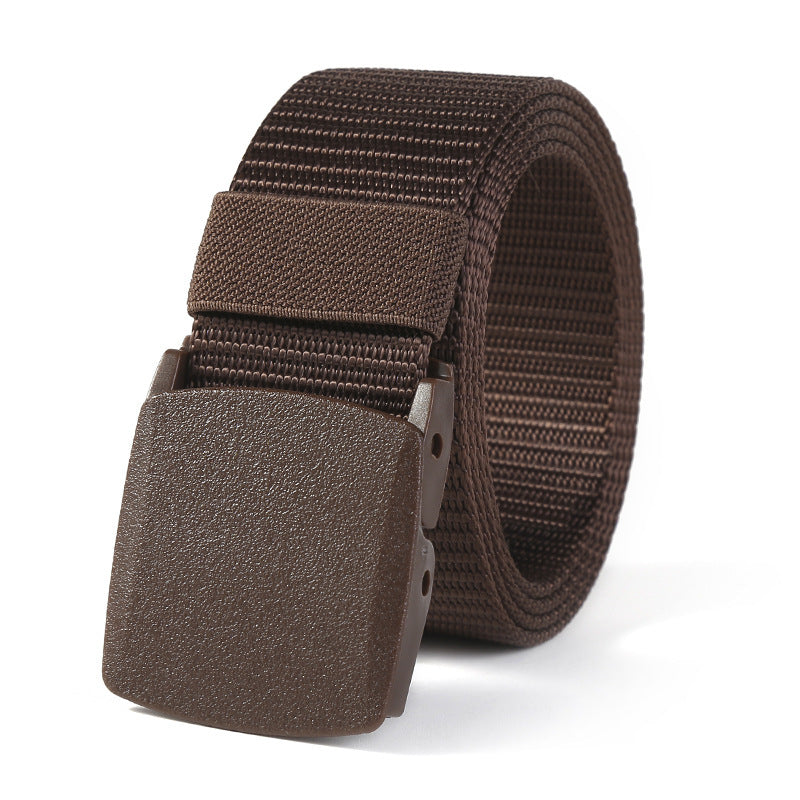 Men's Canvas Belt With Hypoallergenic Metal Plastic Buckle Casual Fabric