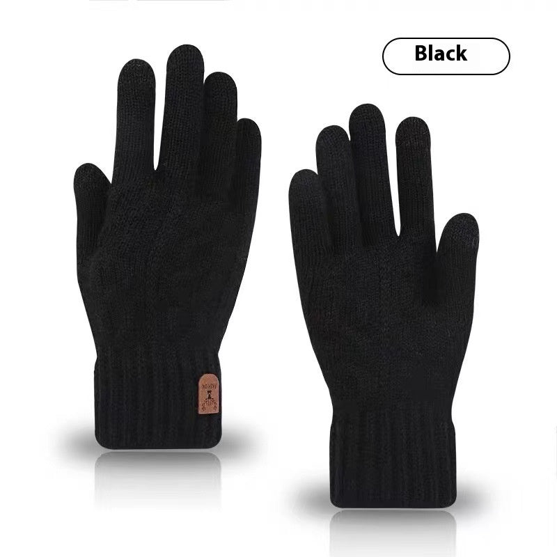 Driving And Riding Cold-proof Woolen Knitted Gloves Man